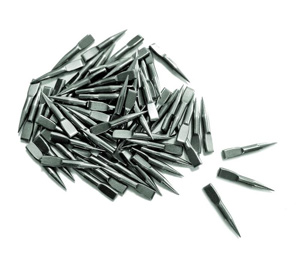 Steel nails for rasps and rollers